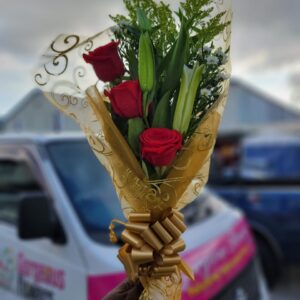 Roses & Lily Gift Wrapped