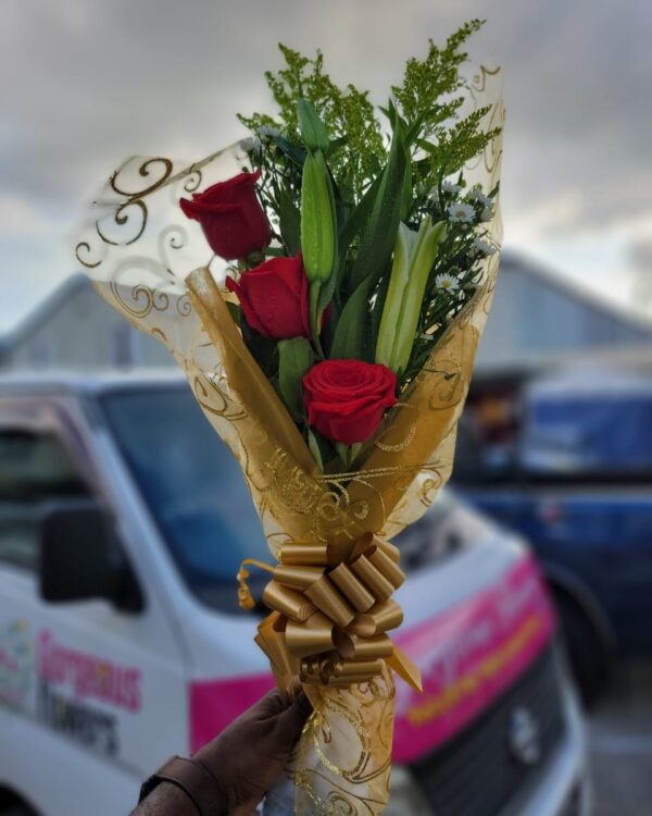 Roses & Lily Gift Wrapped