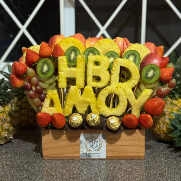 16" Edible Arrangement with Carvings and Ferrero Rocher - Image 4