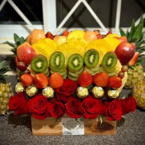16" Edible Arrangement with Roses and Ferrero Rocher