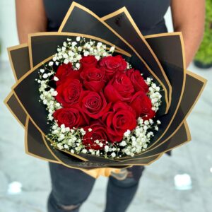 12 Rose Gift Wrapped