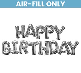 PHR 74" PKG Silver Happy Birthday