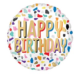 HBD 17" PKG Happy BDay Confetti