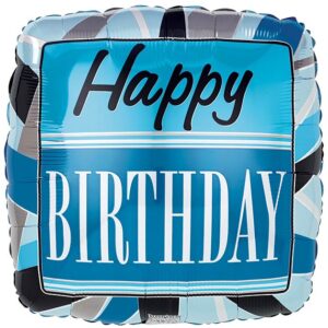 HBD 17" Black/Blue Bday