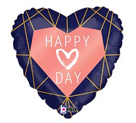 Val 18" Geo Navy Heart