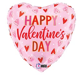 HVD 18" Valentine Hearts Pink