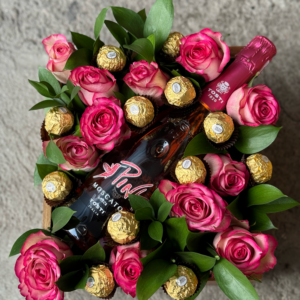 Large Rose, Wine and Chocolate Box
